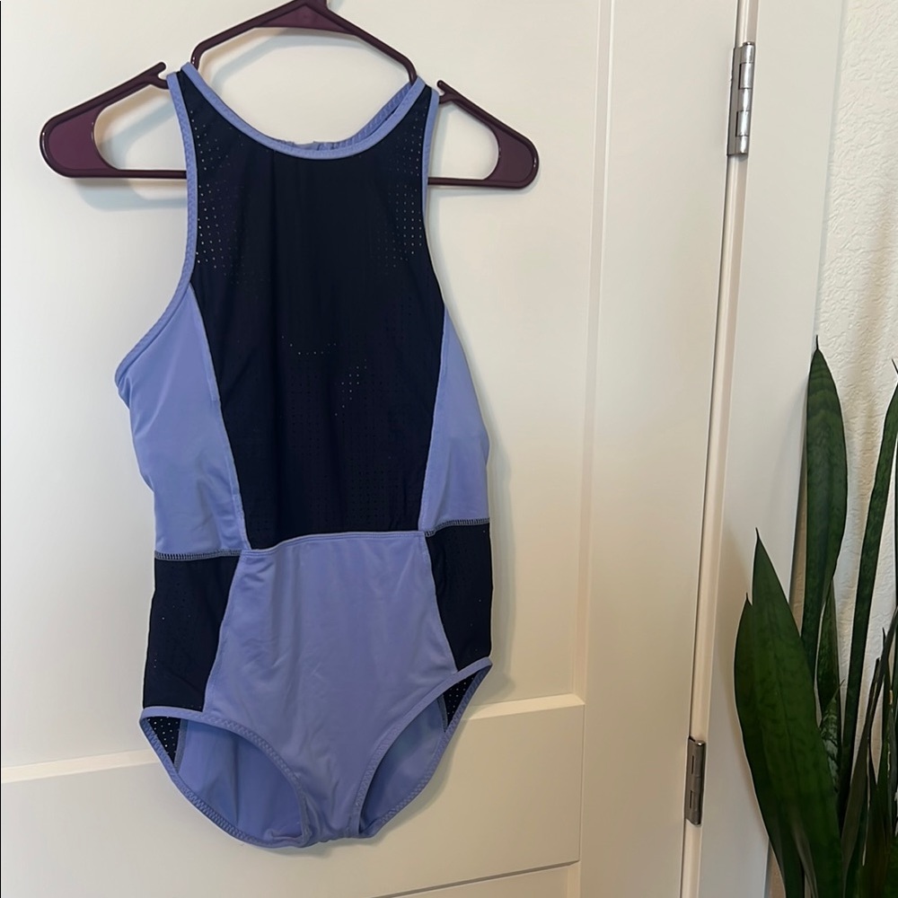 Athleta Periwinkle and Navy Swimsuit